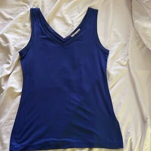 Banana Republic v-neck sleeveless blouse with sheer detailing